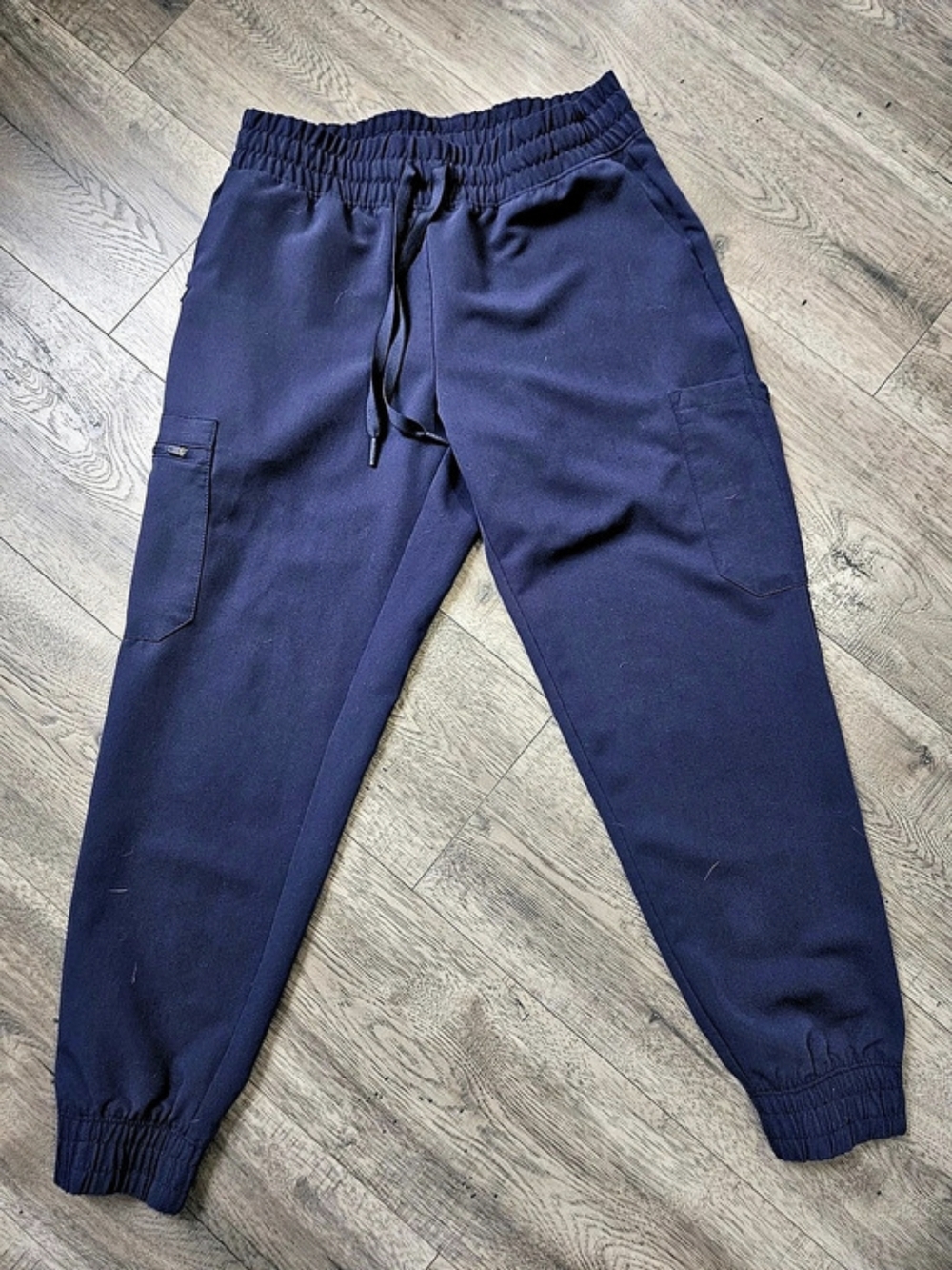 Jaanuu Rubi Slim Scrub Jogger Pants Navy Blue Small Petite